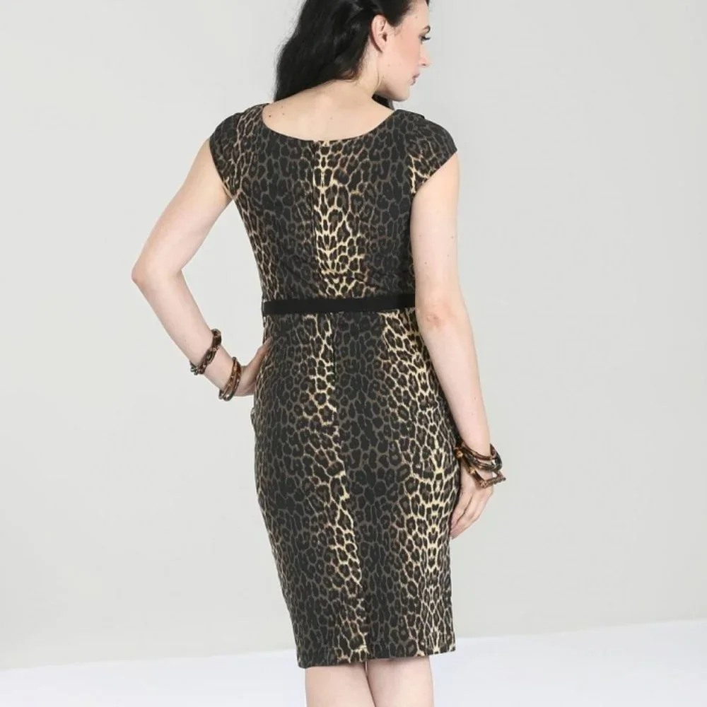 🤎 Brown and Black Leopard Pencil Skirt Dress Sizes S & XL left! - Picture 3 of 12